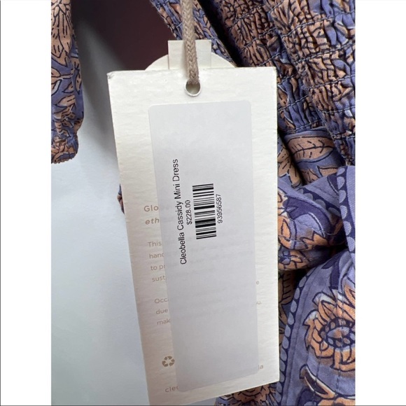 Cleobella Cassidy One Shoulder Women's Mini Dress Vine Size: Medium NWT - Picture 5 of 9